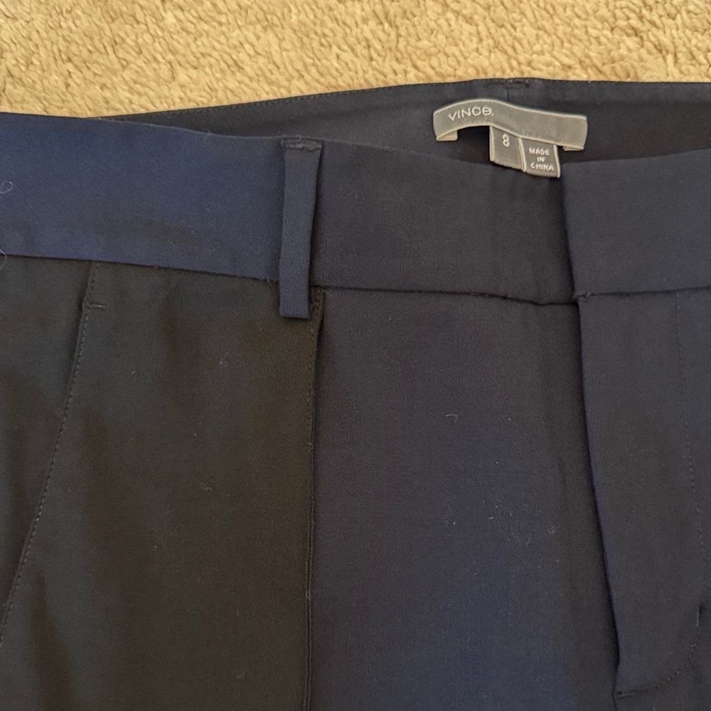 Vince Women's Navy and Black Dress Pants - cropped